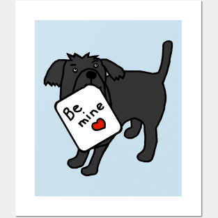 Cute Dog says Be Mine this Valentines Day Posters and Art